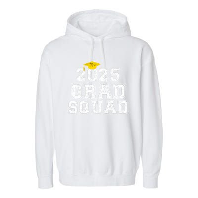 Grad Squad 2025 Vintage Graduation Senior Family Matching Gift Garment-Dyed Fleece Hoodie