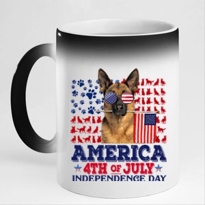 Ger Shepherd 4th Of July Proud Cool Gift 11oz Black Color Changing Mug