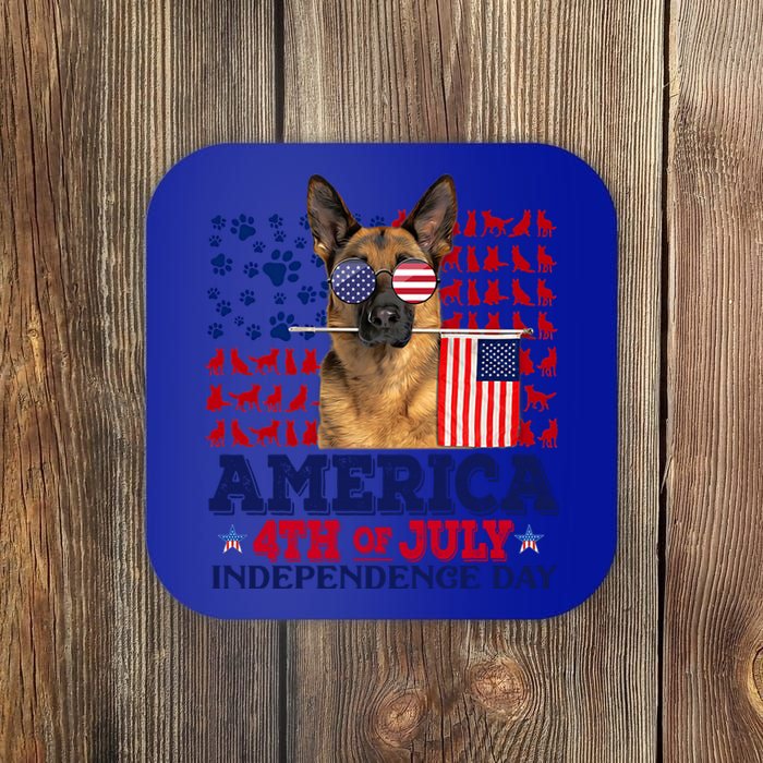 Ger Shepherd 4th Of July Proud Cool Gift Coaster