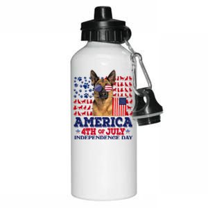 Ger Shepherd 4th Of July Proud Cool Gift Aluminum Water Bottle