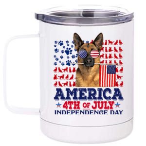 Ger Shepherd 4th Of July Proud Cool Gift 12 oz Stainless Steel Tumbler Cup