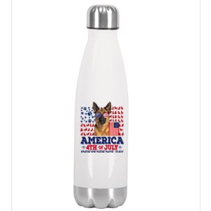 Ger Shepherd 4th Of July Proud Cool Gift Stainless Steel Insulated Water Bottle