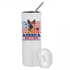 Ger Shepherd 4th Of July Proud Cool Gift Stainless Steel Tumbler