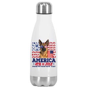 Ger Shepherd 4th Of July Proud Cool Gift Stainless Steel Insulated Water Bottle