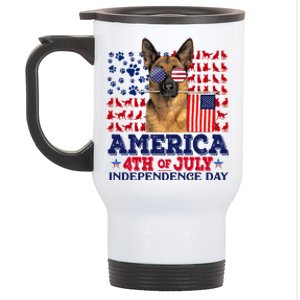 Ger Shepherd 4th Of July Proud Cool Gift Stainless Steel Travel Mug