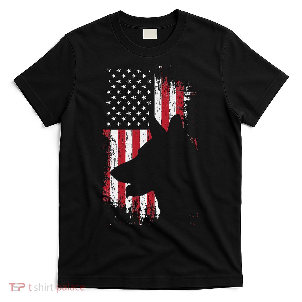 German Shepherd American Flag Usa Patriotic Dog Gift T-Shirt