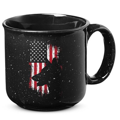 German Shepherd American Flag Usa Patriotic Dog Gift 15oz Campfire Ceramic Mug