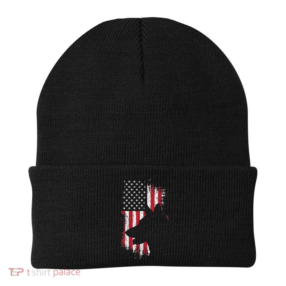 German Shepherd American Flag Usa Patriotic Dog Gift Beanie