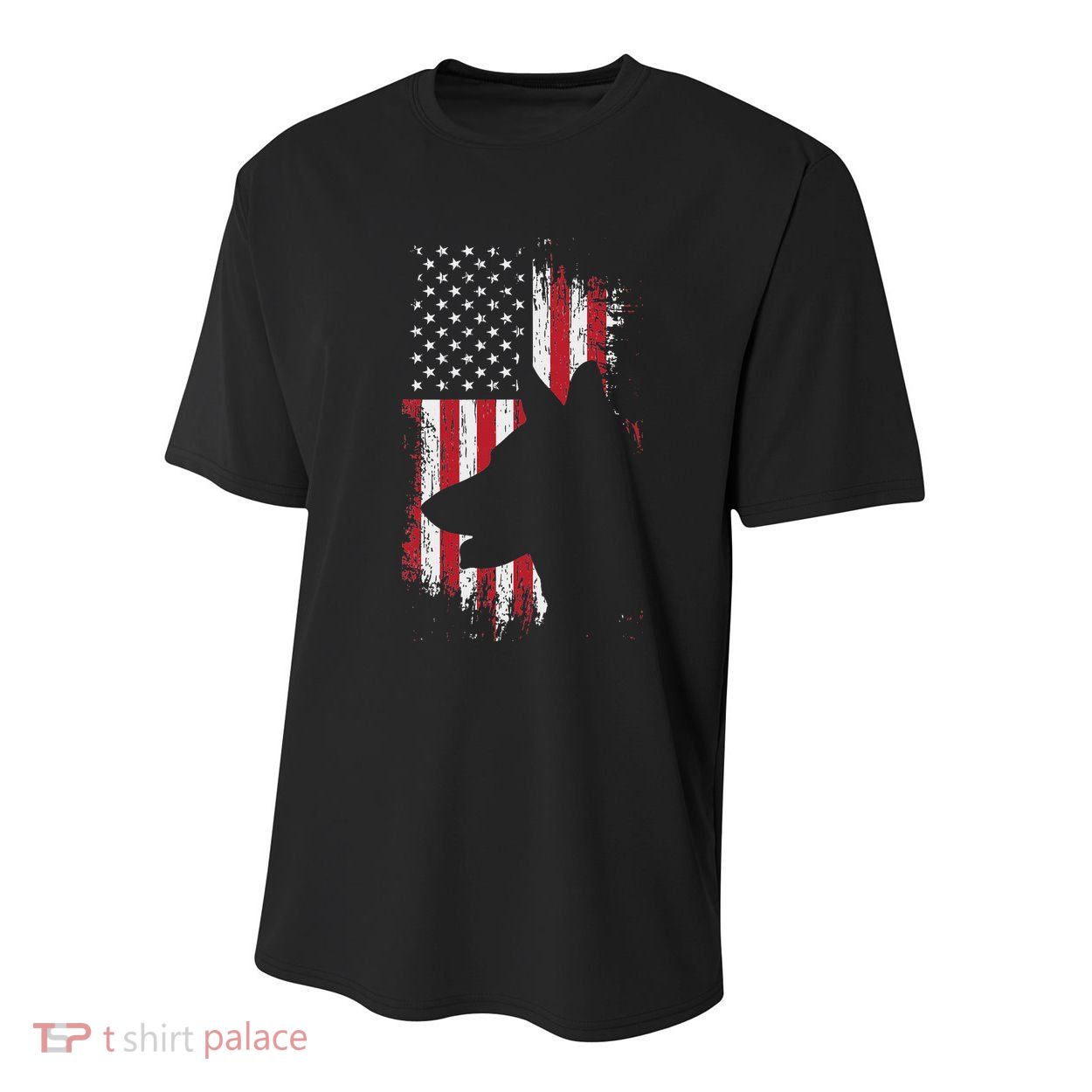 German Shepherd American Flag Usa Patriotic Dog Gift Youth Performance Sprint T-Shirt