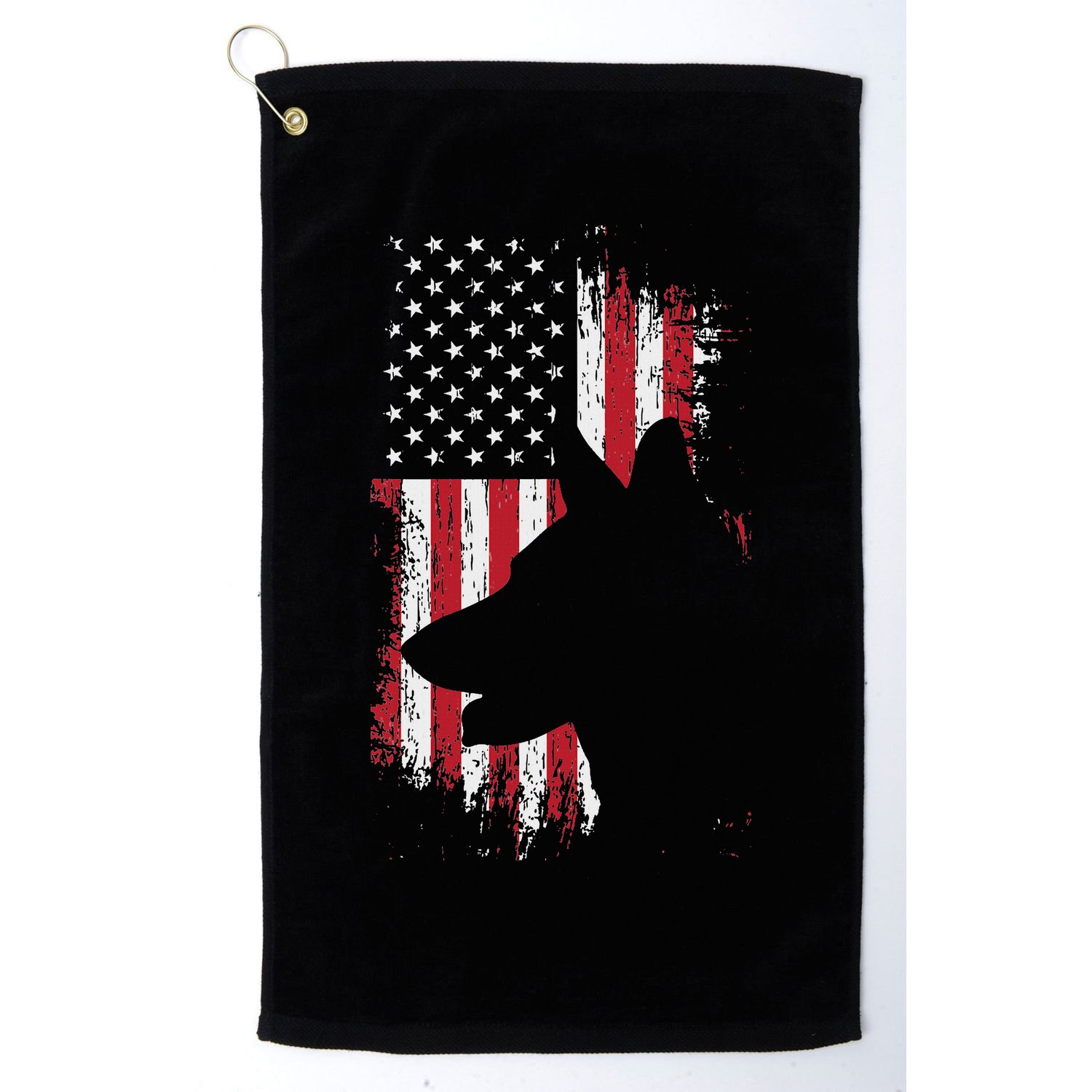 German Shepherd American Flag Usa Patriotic Dog Gift Golf Towel