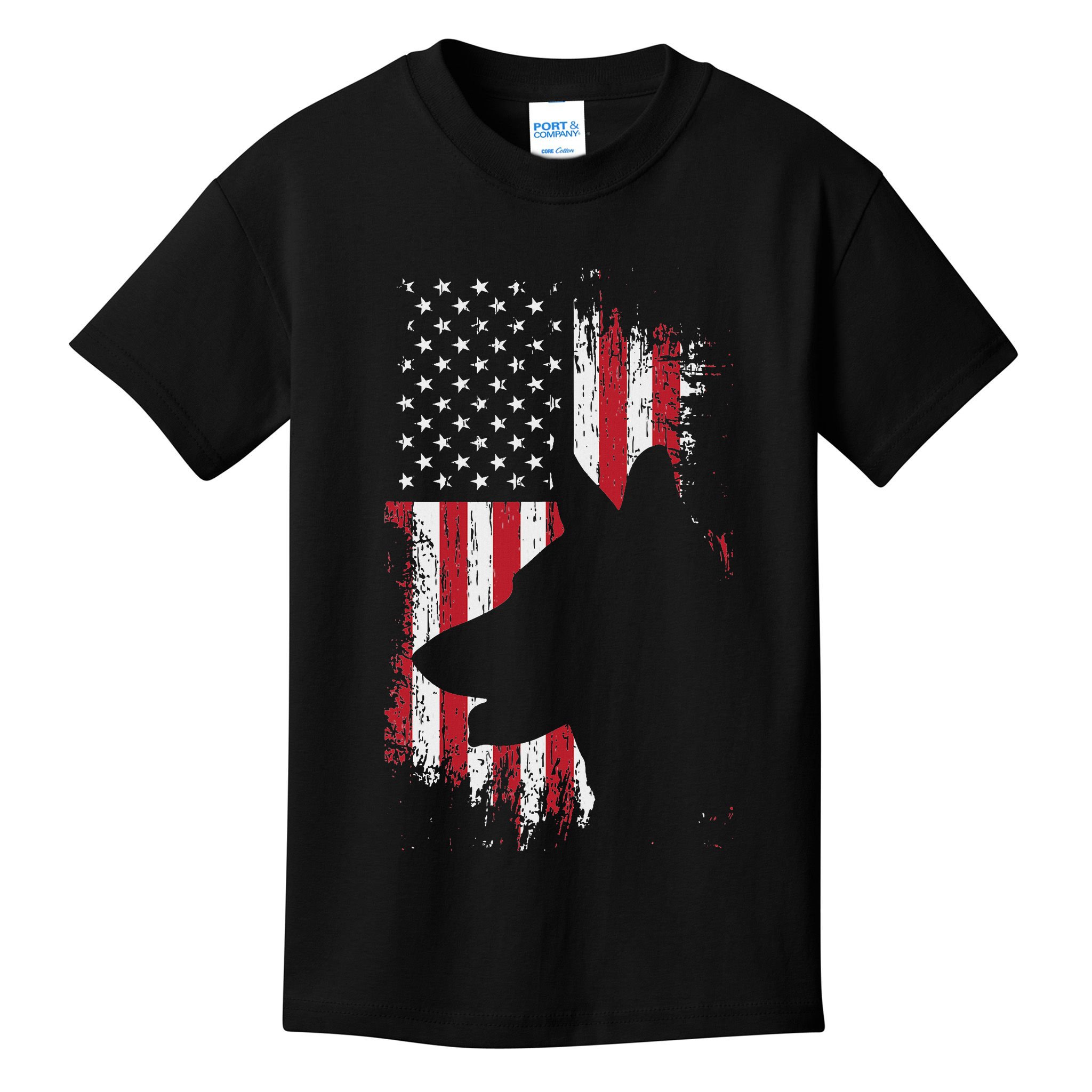 German Shepherd American Flag Usa Patriotic Dog Gift Kids T-Shirt
