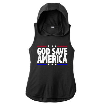 God Save America Political Election Ladies PosiCharge Tri-Blend Wicking Draft Hoodie Tank