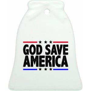 God Save America Political Election Ceramic Bell Ornament