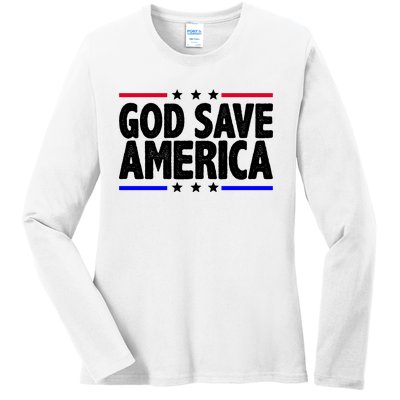 God Save America Political Election Ladies Long Sleeve Shirt