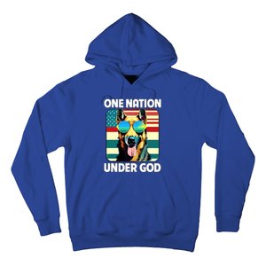 Ger Shepherd American Flag One Nation Under God Patriotic Gift Hoodie