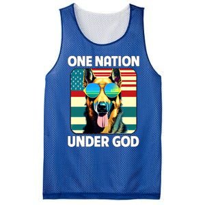 Ger Shepherd American Flag One Nation Under God Patriotic Gift Mesh Reversible Basketball Jersey Tank