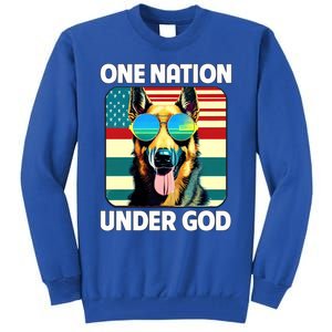 Ger Shepherd American Flag One Nation Under God Patriotic Gift Tall Sweatshirt