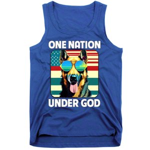 Ger Shepherd American Flag One Nation Under God Patriotic Gift Tank Top