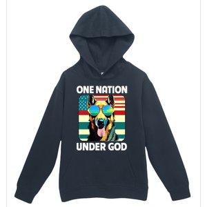 Ger Shepherd American Flag One Nation Under God Patriotic Gift Urban Pullover Hoodie