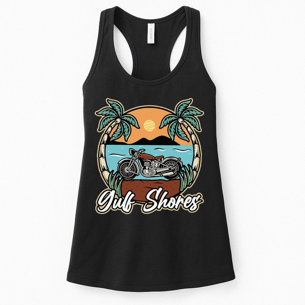 Gulf Shores Alabama AL Vintage Vacation Trip Orange Beach Womens Tank Top