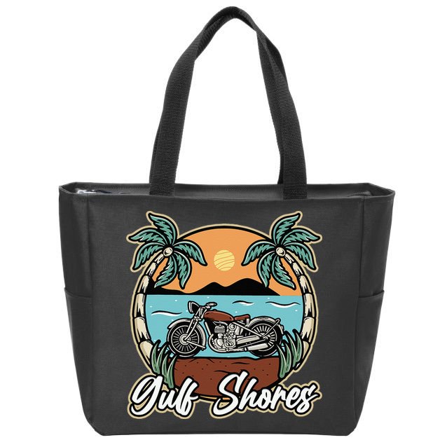 Gulf Shores Alabama AL Vintage Vacation Trip Orange Beach Zip Tote Bag