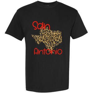 Ggt San Antonio Tx Sat State Of Texas Leopard Print Garment-Dyed Heavyweight T-Shirt