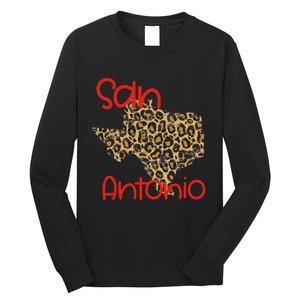 Ggt San Antonio Tx Sat State Of Texas Leopard Print Long Sleeve Shirt