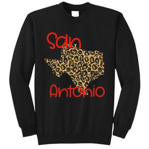 Ggt San Antonio Tx Sat State Of Texas Leopard Print Sweatshirt