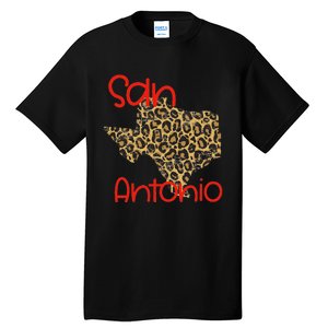 Ggt San Antonio Tx Sat State Of Texas Leopard Print Tall T-Shirt