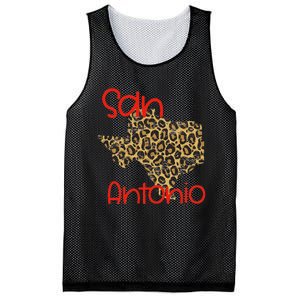 Ggt San Antonio Tx Sat State Of Texas Leopard Print Mesh Reversible Basketball Jersey Tank