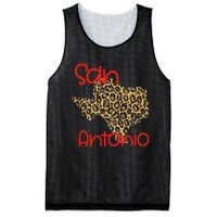 Ggt San Antonio Tx Sat State Of Texas Leopard Print Mesh Reversible Basketball Jersey Tank