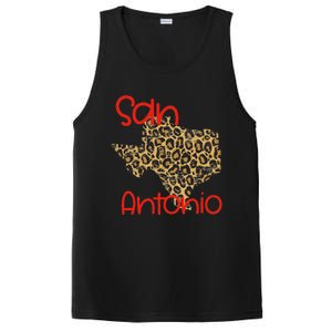 Ggt San Antonio Tx Sat State Of Texas Leopard Print PosiCharge Competitor Tank