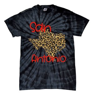 Ggt San Antonio Tx Sat State Of Texas Leopard Print Tie-Dye T-Shirt