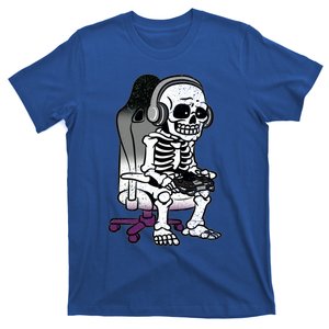 Gaming Skeleton Asexual Pride Lgbtq Gaymer Gamer Gift T-Shirt