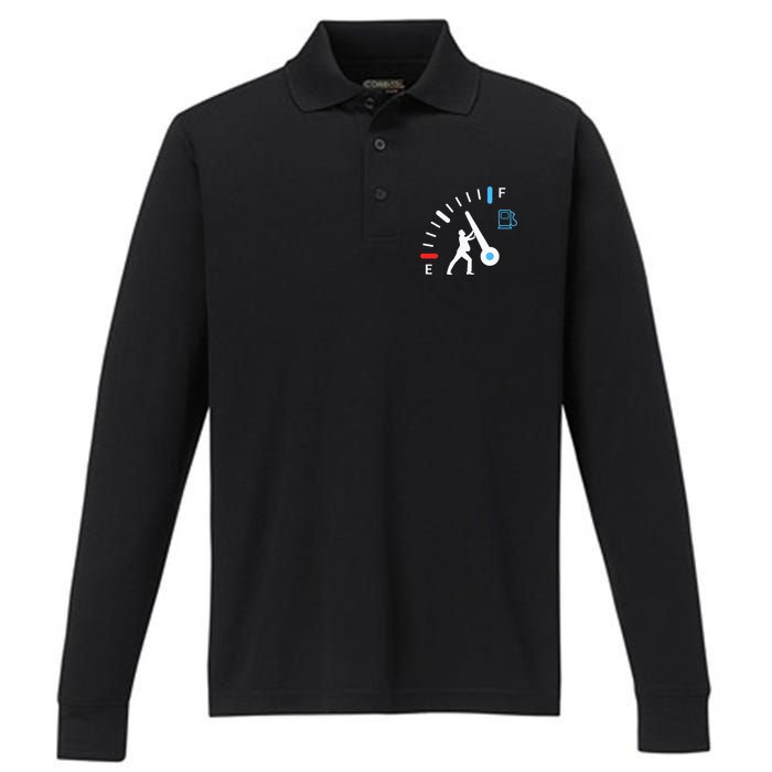 Gas Station Attendant Gas Pump Gasoline Fuel Performance Long Sleeve Polo