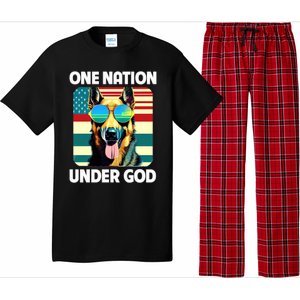 Ger Shepherd American Flag One Nation Under God Patriotic Gift Pajama Set