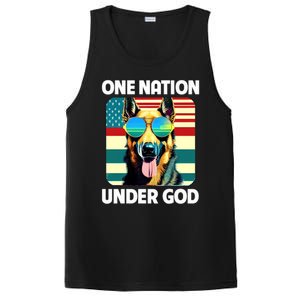 Ger Shepherd American Flag One Nation Under God Patriotic Gift PosiCharge Competitor Tank