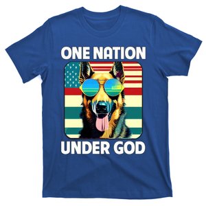 Ger Shepherd American Flag One Nation Under God Patriotic Gift T-Shirt