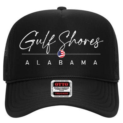 Gulf Shores Alabama High Crown Mesh Back Trucker Hat