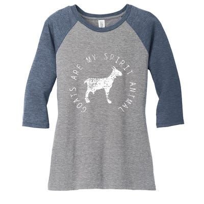 Goats Spirit Animal Farmer Women's Tri-Blend 3/4-Sleeve Raglan Shirt