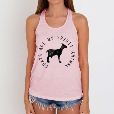 Goats Spirit Animal Farmer Women's Knotted Racerback Tank