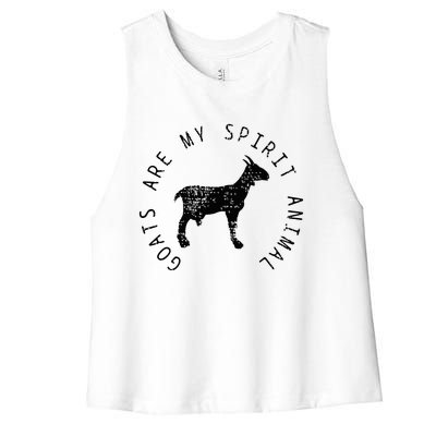 Goats Spirit Animal Farmer Women's Racerback Cropped Tank