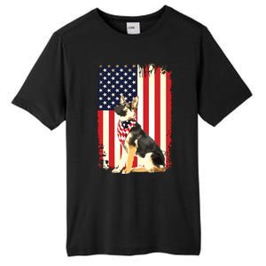 German Shepherd American Flag Shirts Independence 4th Of July Tall Fusion ChromaSoft Performance T-Shirt