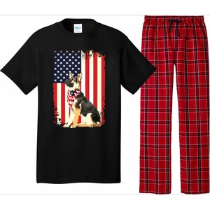 German Shepherd American Flag Shirts Independence 4th Of July Pajama Set