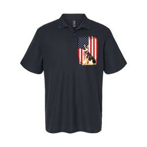 German Shepherd American Flag Shirts Independence 4th Of July Softstyle Adult Sport Polo