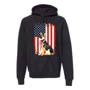 German Shepherd American Flag Shirts Independence 4th Of July Premium Hoodie