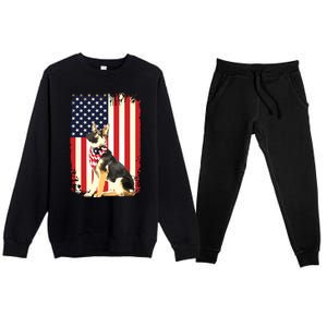 German Shepherd American Flag Shirts Independence 4th Of July Premium Crewneck Sweatsuit Set