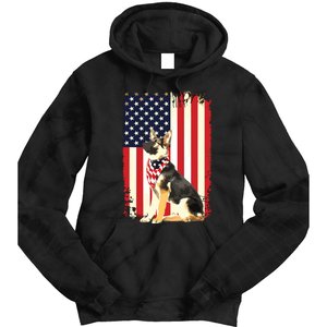 German Shepherd American Flag Shirts Independence 4th Of July Tie Dye Hoodie