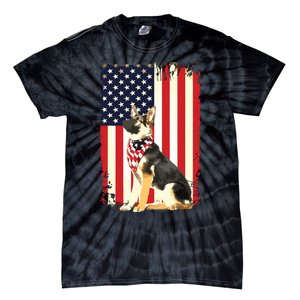 German Shepherd American Flag Shirts Independence 4th Of July Tie-Dye T-Shirt