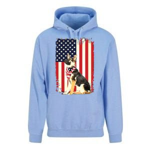 German Shepherd American Flag Shirts Independence 4th Of July Unisex Surf Hoodie